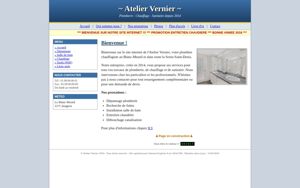 Avant : site des années 2010, texte serré, numéro en petit dans une colonne